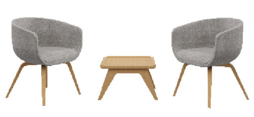 zwei Sessel mit Tisch