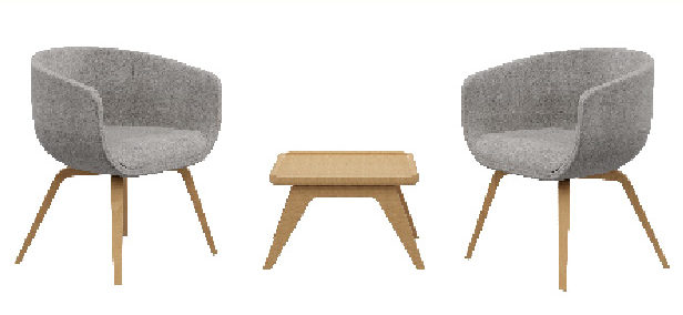 zwei Sessel mit Tisch